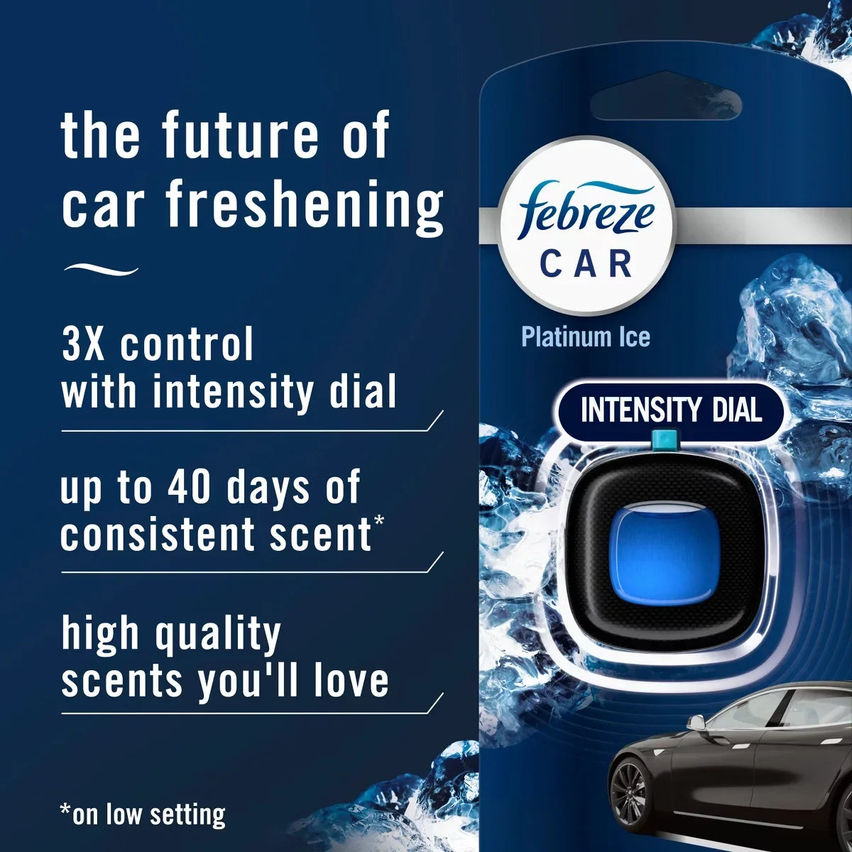 Febreze Car Air Freshener Vent Clip - Platinum Ice Scent - 0.14 fl oz/2pk