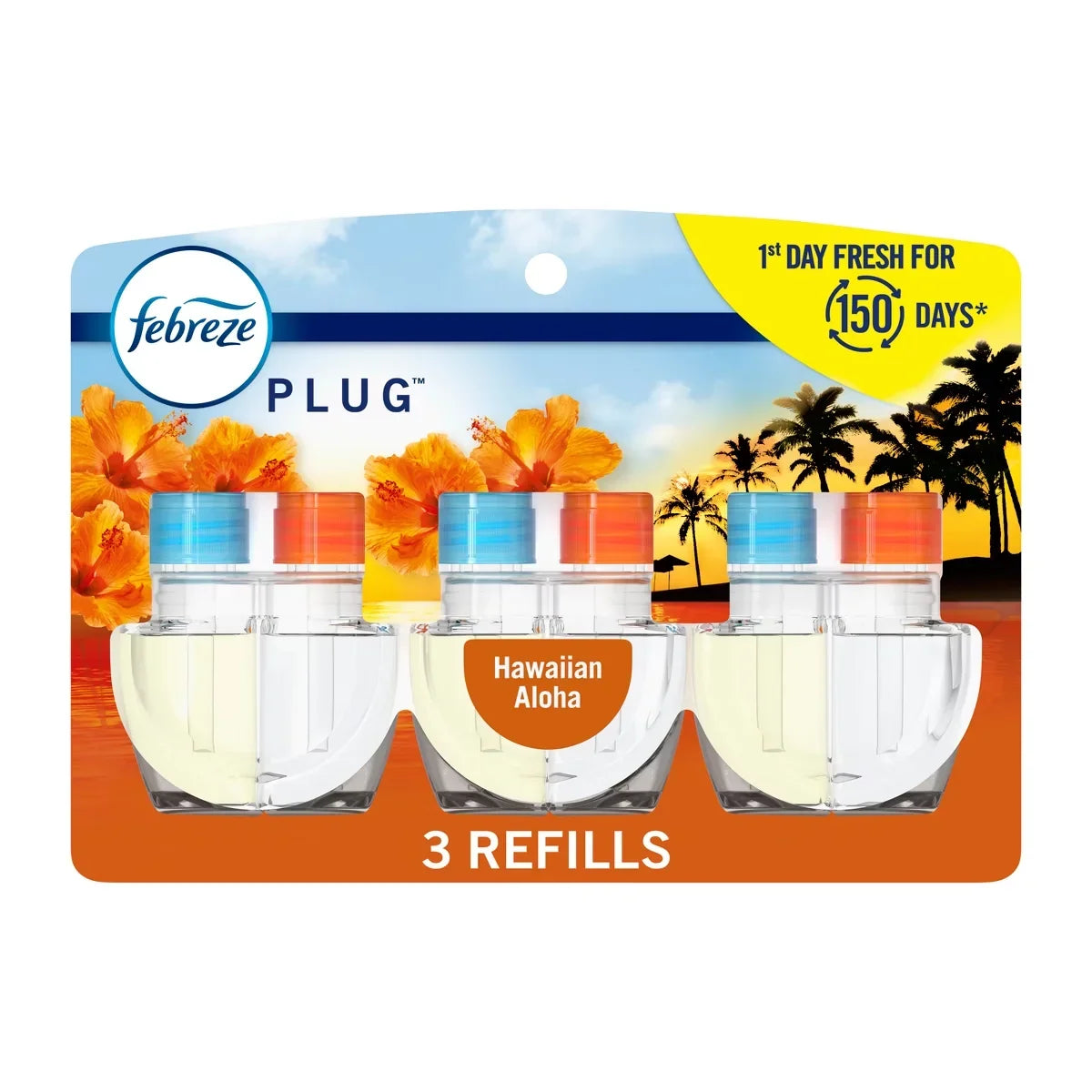 Febreze Odor-Fighting Fade Defy Plug Air Freshener Refill - Hawaiian Aloha - 0.87 fl oz