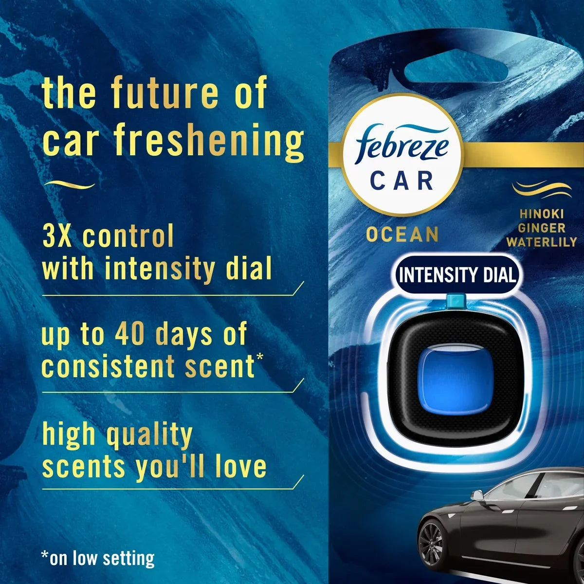 Febreze Car Air Freshener Vent Clip - Ocean Scent - 0.14 fl oz/2pk