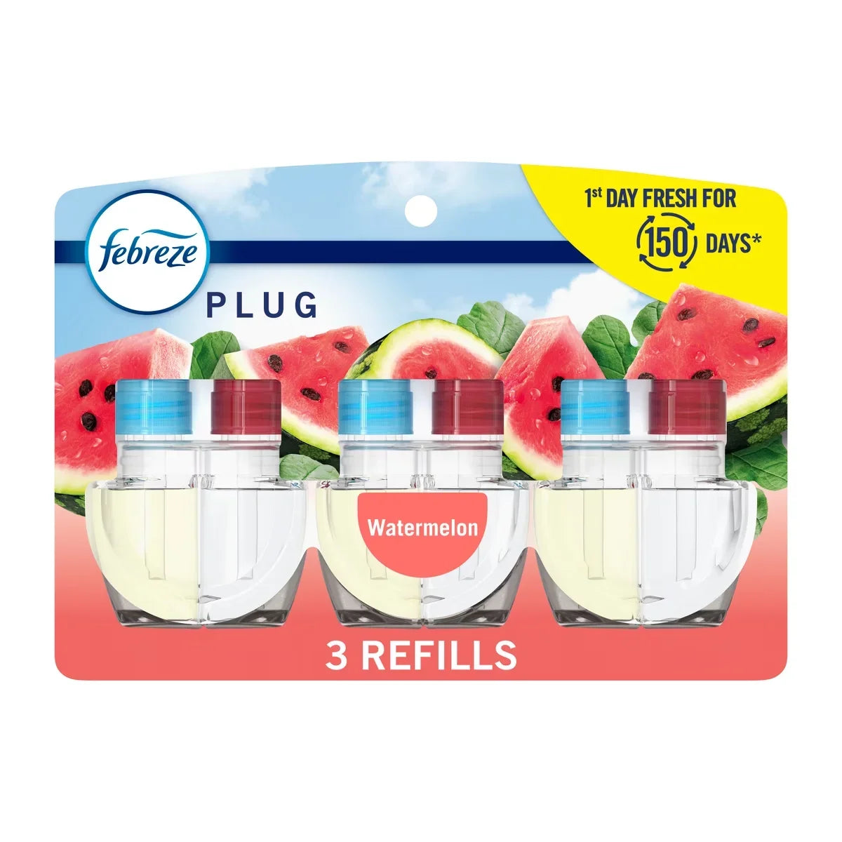 Febreze Plug Triple Refill Air Freshener Sweet Watermelon Vine - 3ct