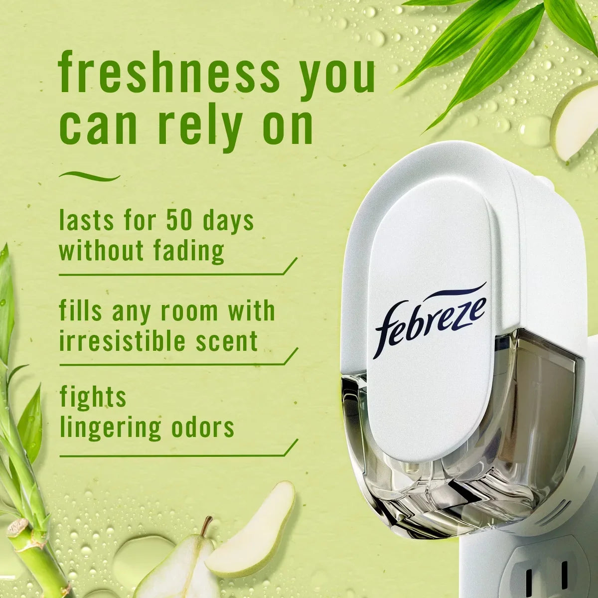 Febreze Light Air Freshener Plug Starter Kit - Bamboo - 2pk