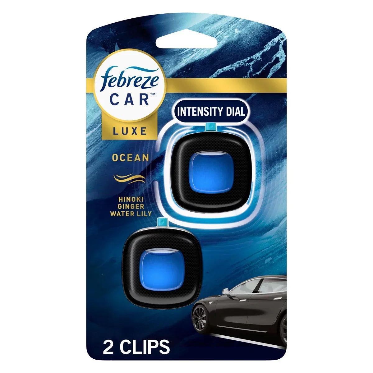 Febreze Car Air Freshener Vent Clip - Ocean Scent - 0.14 fl oz/2pk