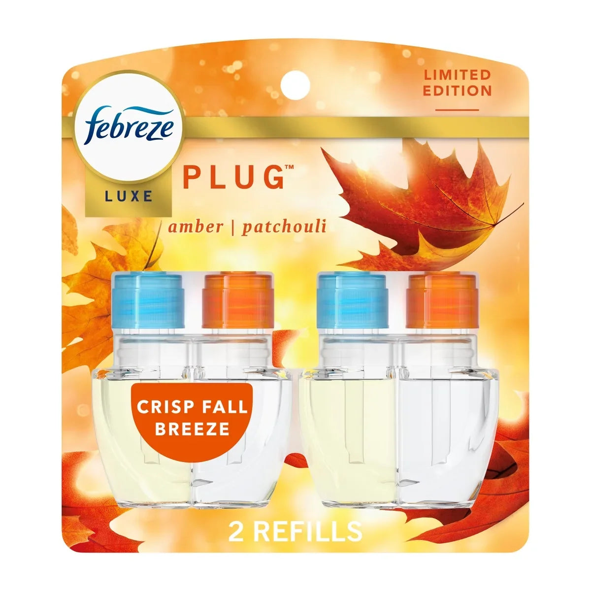 Febreze Luxe Plug Dual Refill Air Freshener - Crisp Fall Breeze - 1.75 fl oz/2ct