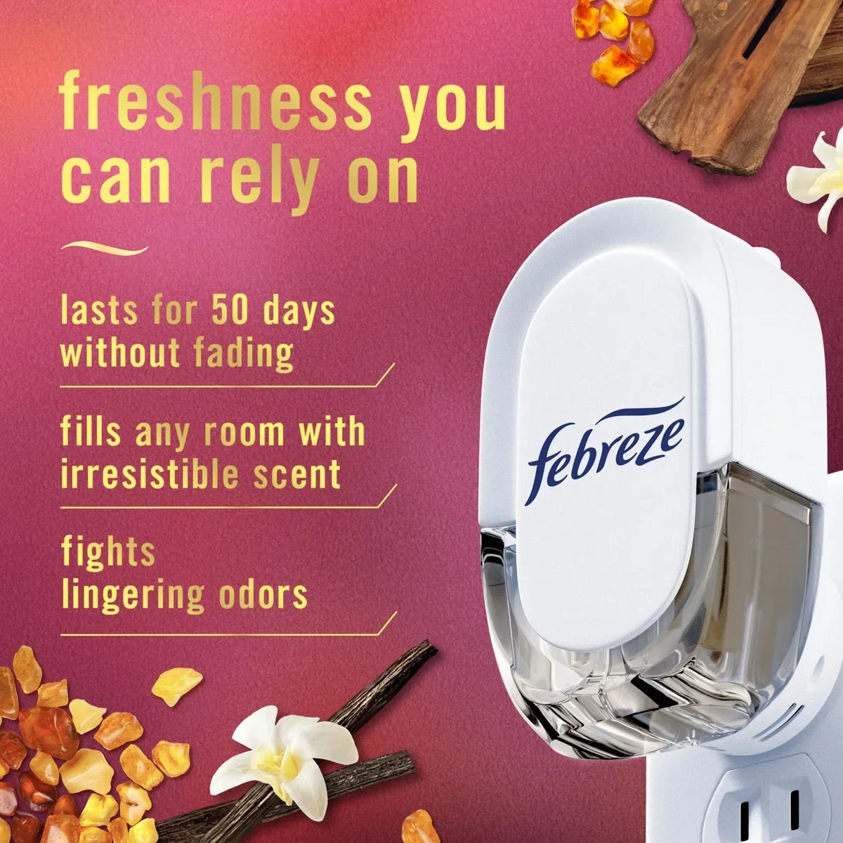 Febreze Luxe Plug Dual Air Freshener Refills - Vanilla Suede - 1.75 fl oz/2ct