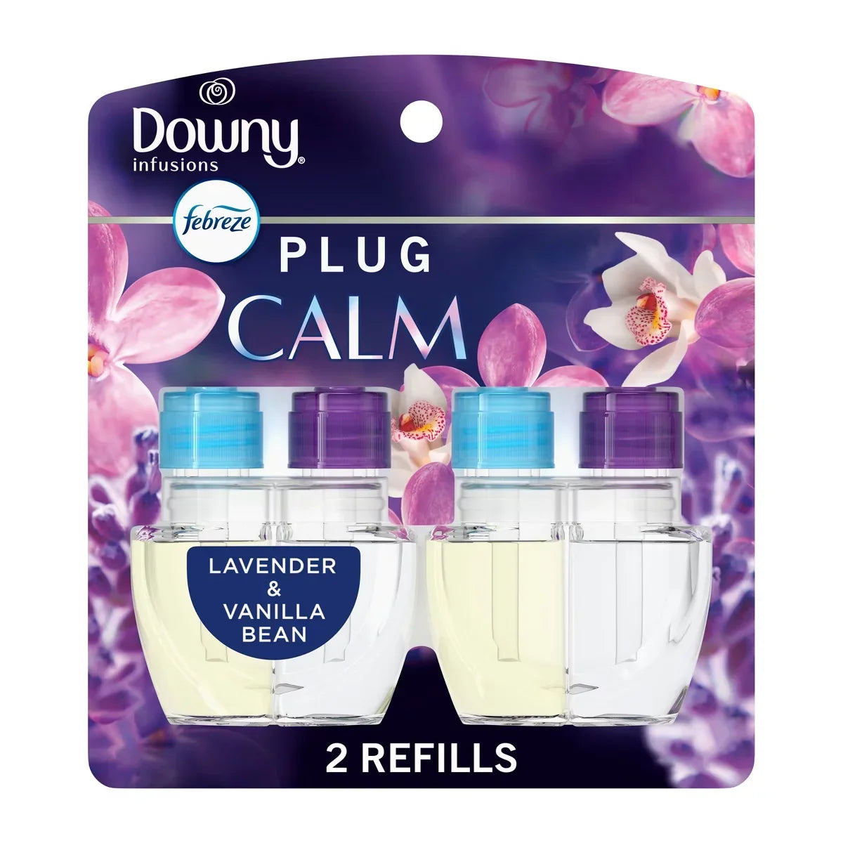 Febreze Downy Infusions Calm Plug Dual Air Freshener Refill - Lavender & Vanilla Bean - 1.75 fl oz/2pk