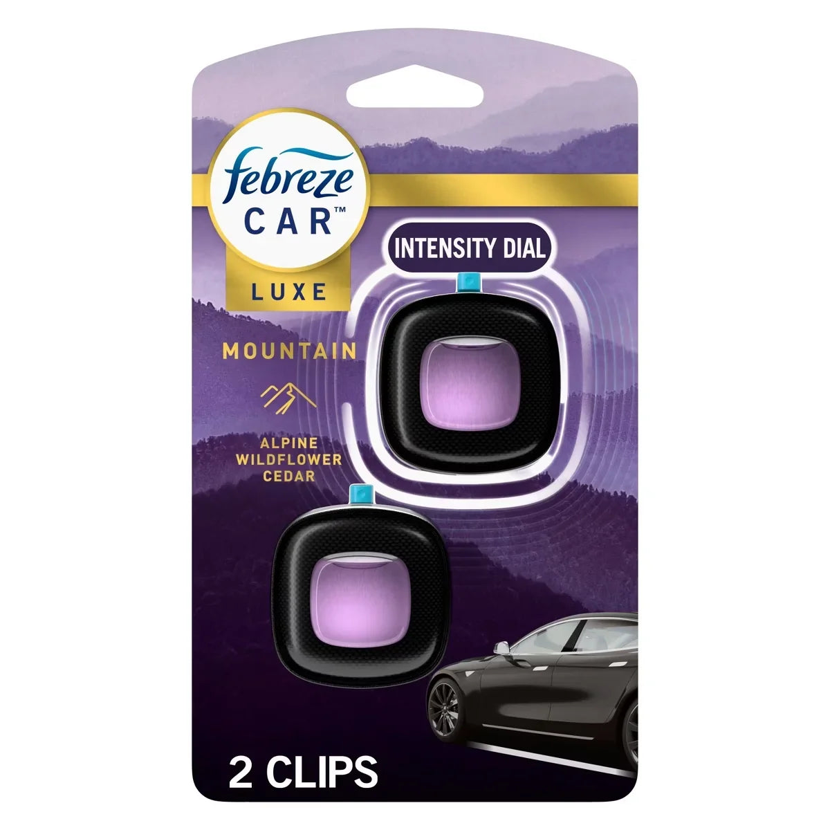 Febreze Car Vent Clip Air Freshener - Mountain - 0.14 fl oz/2pk