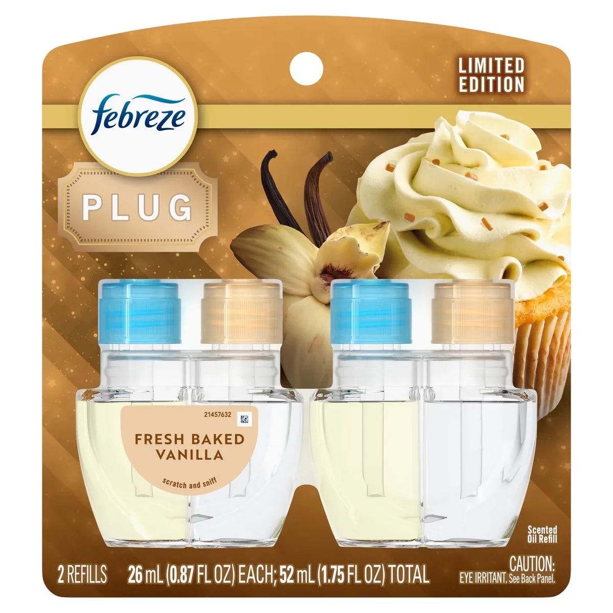 Febreze Plug Dual Baked Air Freshener Refills Fresh Vanilla - 2pk