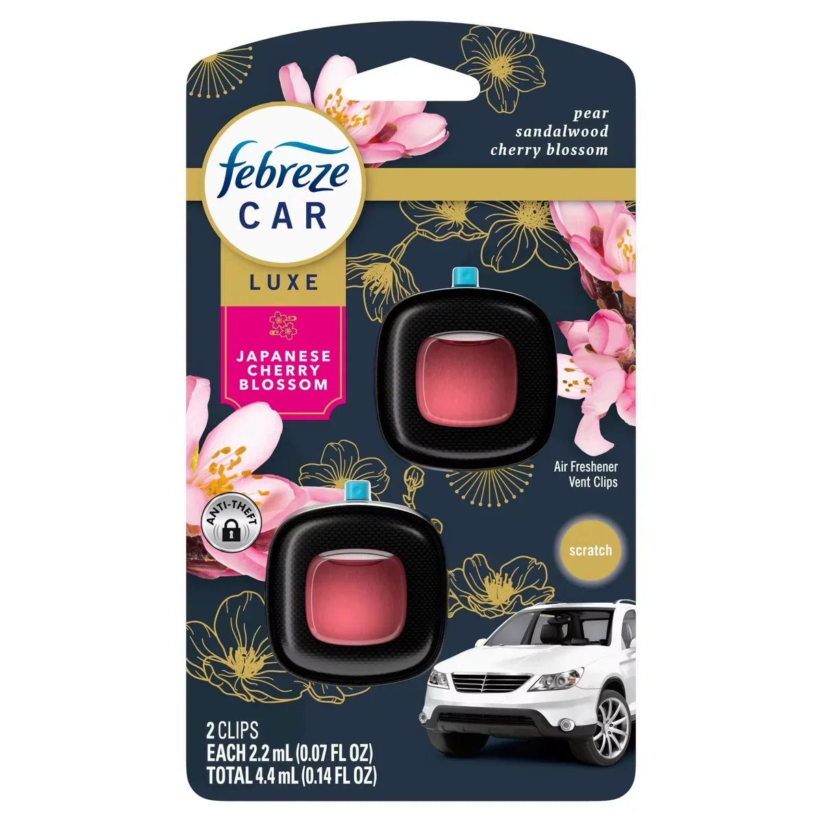 Febreze Car Air Freshener - Japanese Cherry Blossom - 0.14 fl oz/2pk