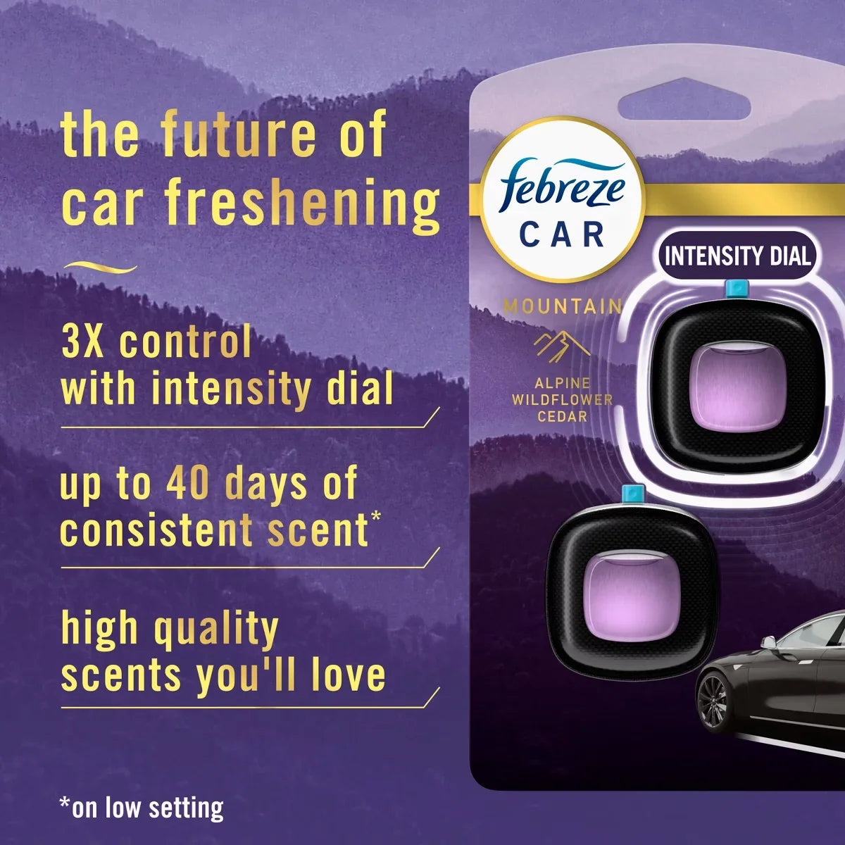 Febreze Car Vent Clip Air Freshener - Mountain - 0.14 fl oz/2pk