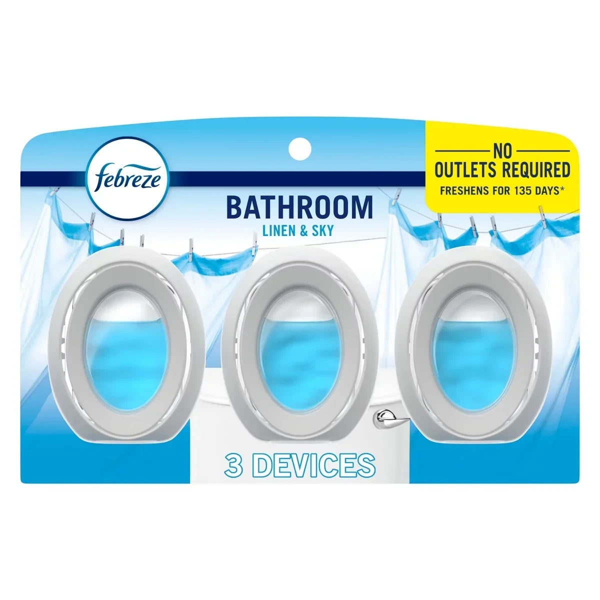 Febreze Bathroom Air Freshener - Linen & Sky - 1.25 fl oz/3pk