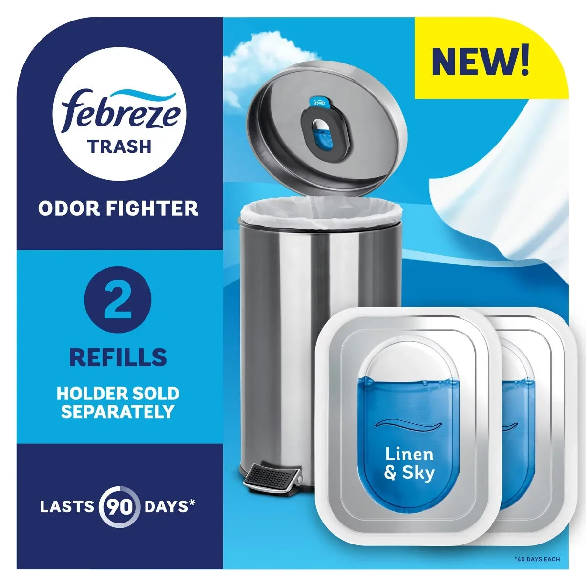 Febreze Trash Air Freshener Refills Linen - 0.33oz/2ct